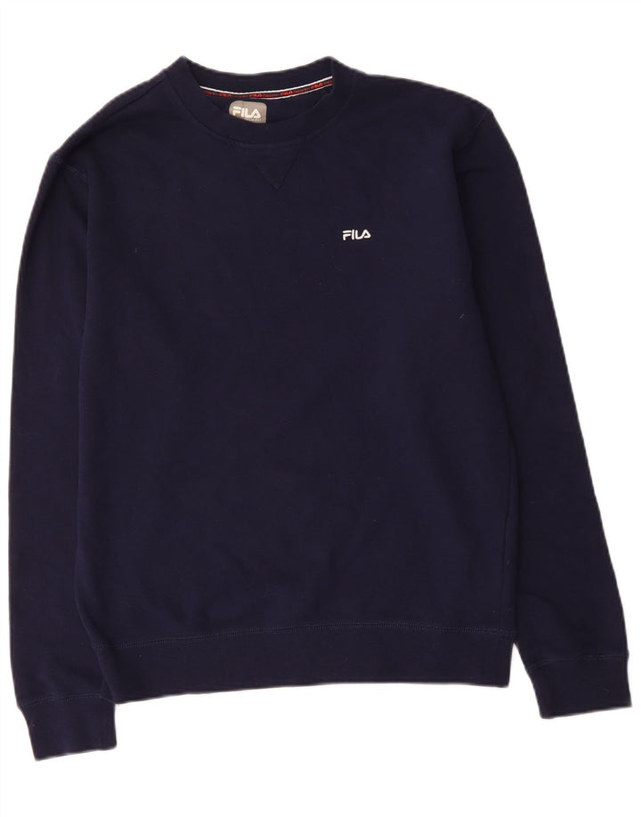 FILA Mens Sweatshirt Jumper Large Navy Blue Cotton