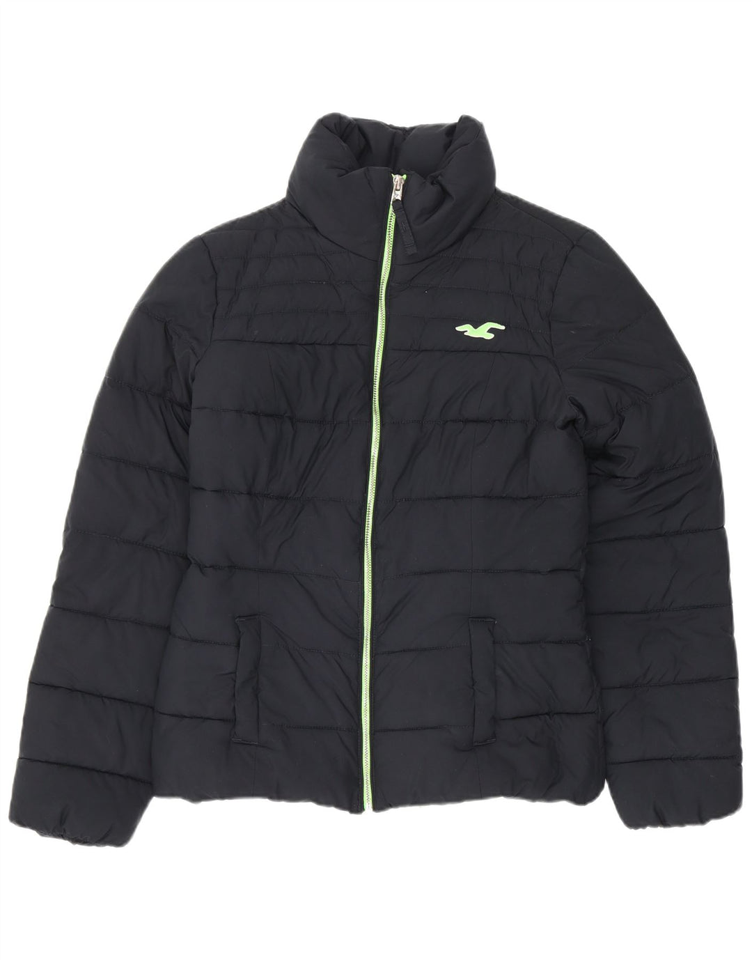 Hollister Womens Sherpa Padded Jacket UK 10 Small Navy Blue Polyester