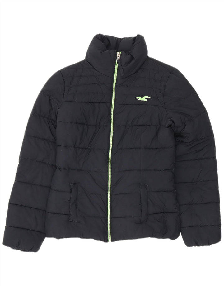 Hollister Womens Sherpa Padded Jacket UK 10 Small Navy Blue Polyester