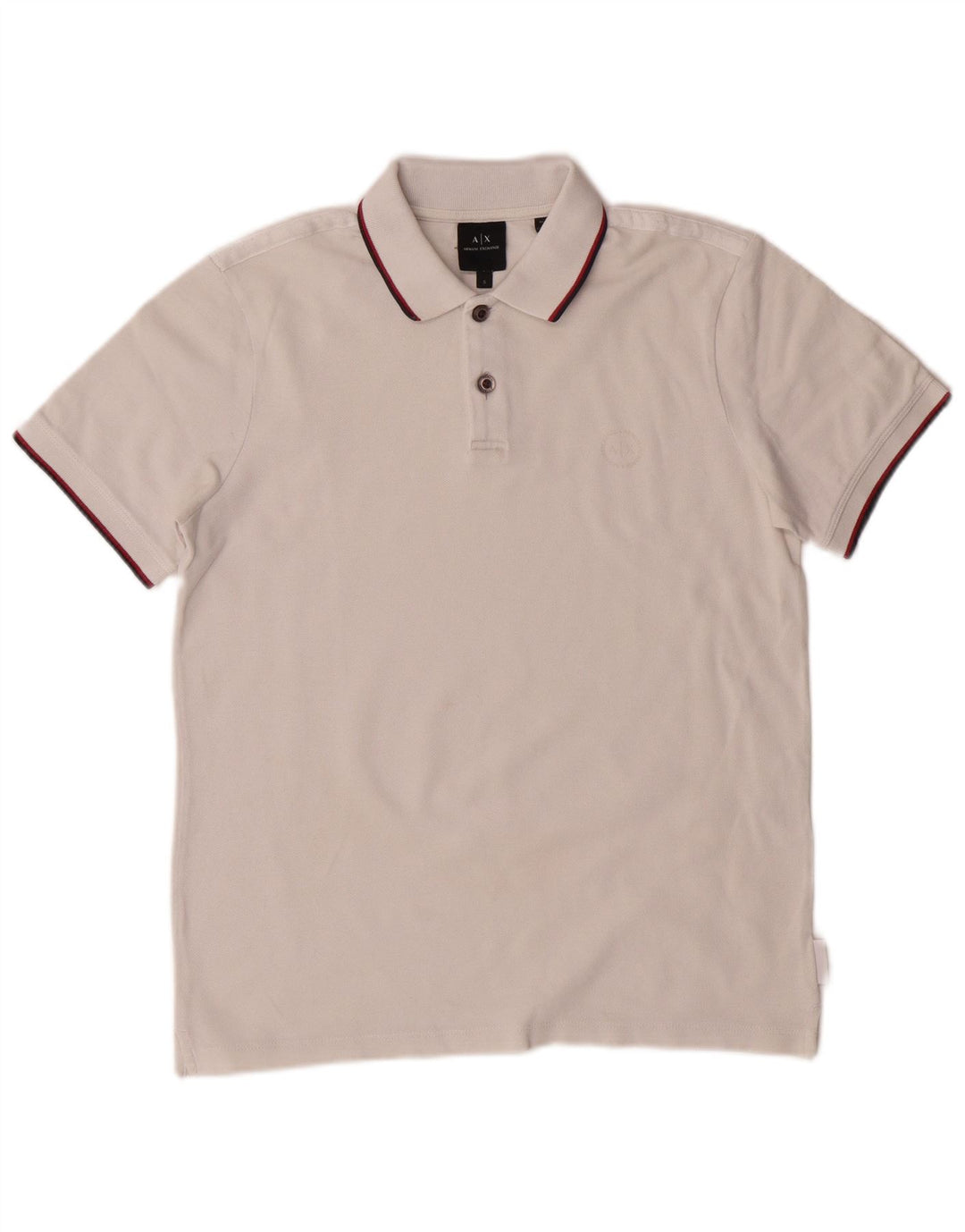 Armani Exchange Mens Polo Shirt Small White Cotton