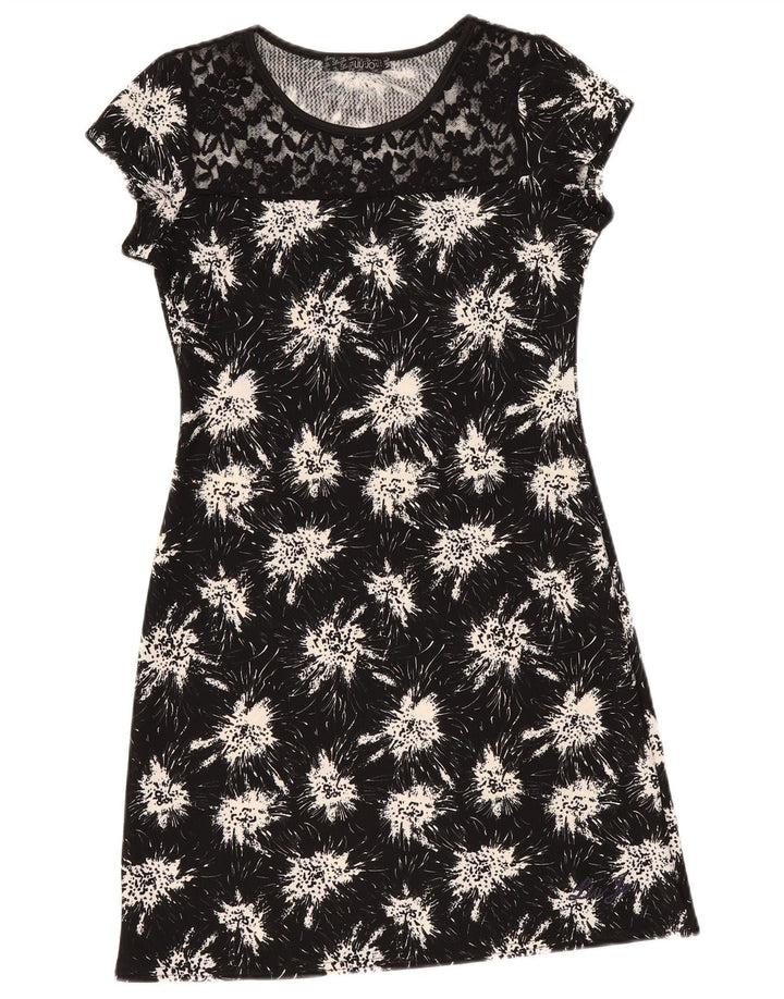 Liu Jo Womens Sheath Dress UK 12 Medium Black Floral Polyester