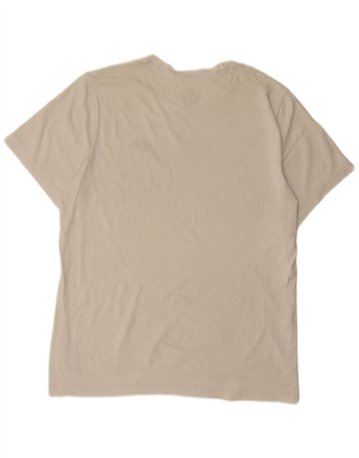 NIKE Mens T-Shirt Top Large Off White Cotton