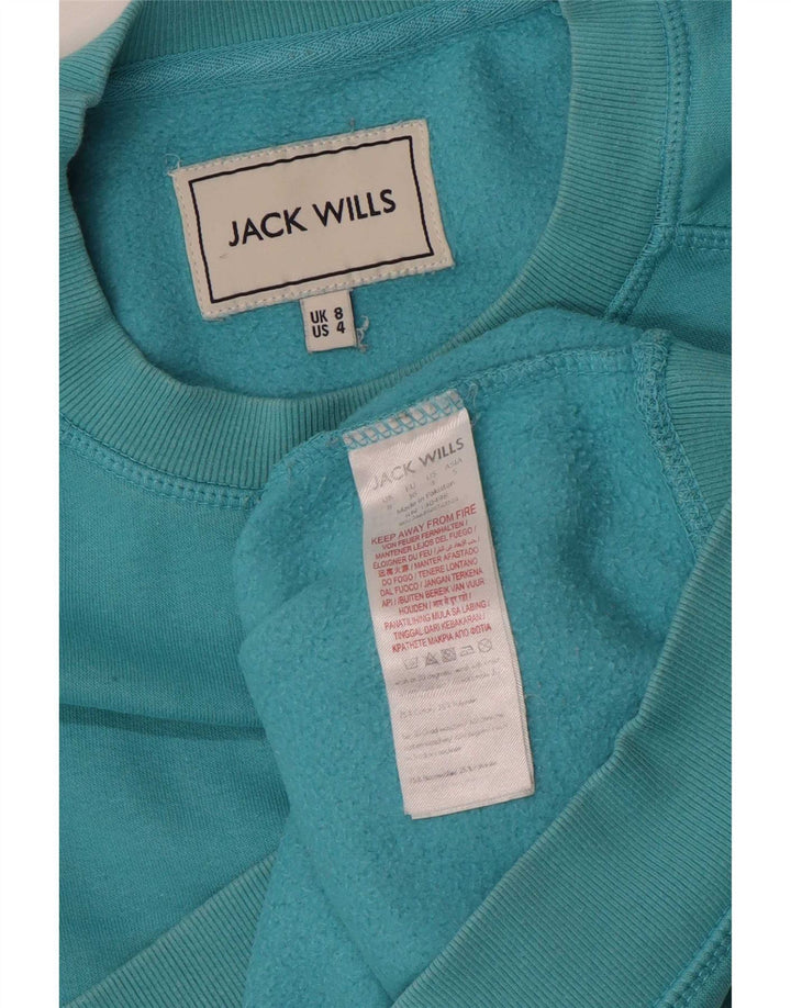 Jack Wills Womens Oversized Sweatshirt Jumper UK 8 Small Blue Cotton
