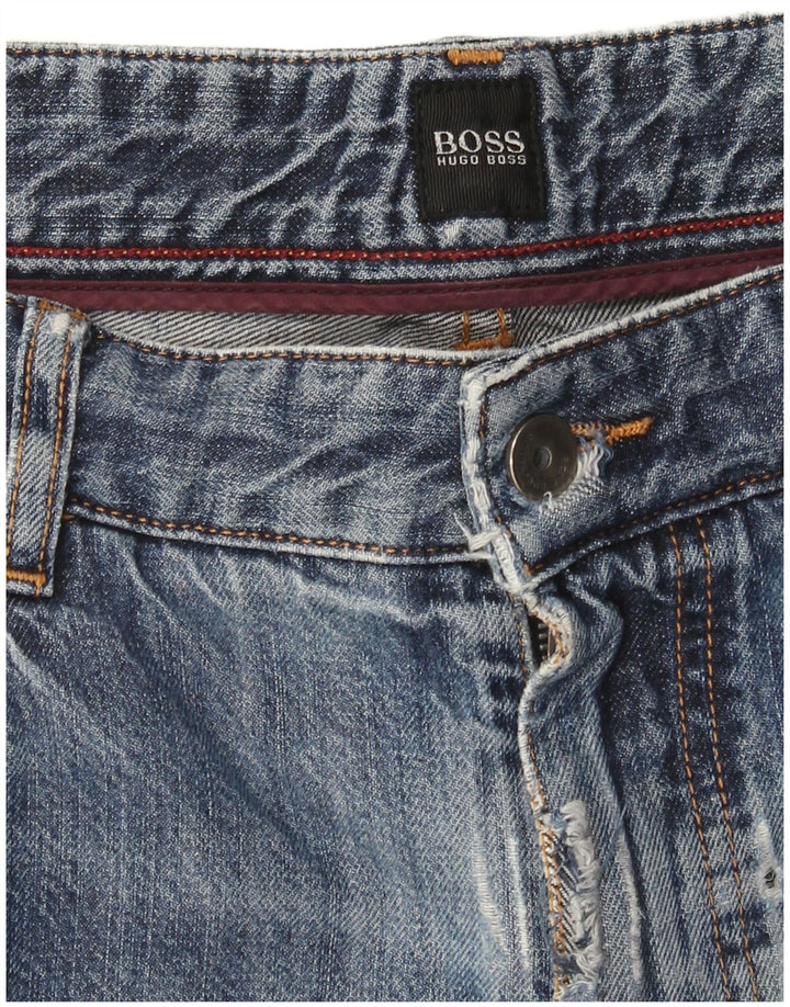 Męskie proste dżinsy Hugo Boss W36 L31 niebieskie