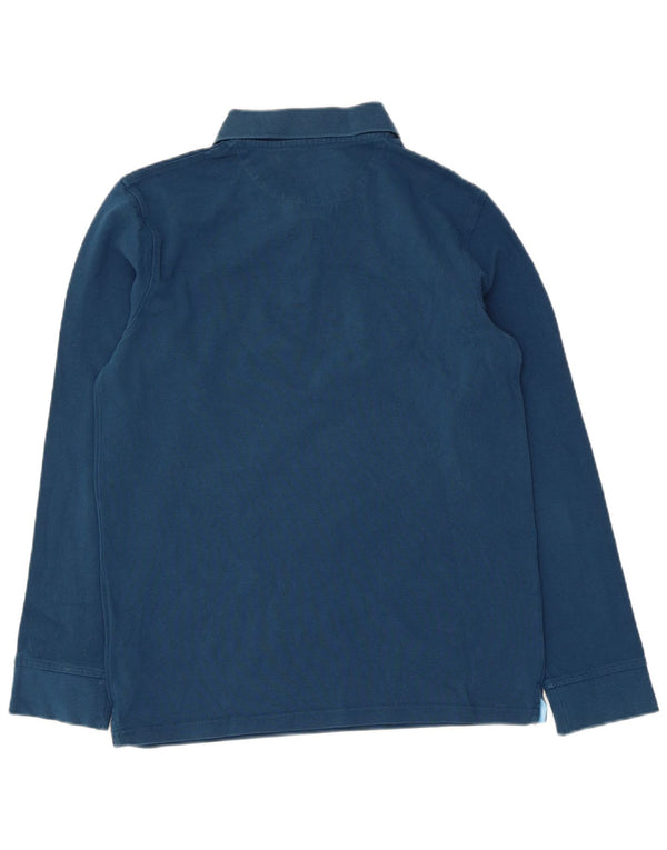 Timberland Herren-Langarm-Slim-Fit-Poloshirt aus mittelblauer Baumwolle