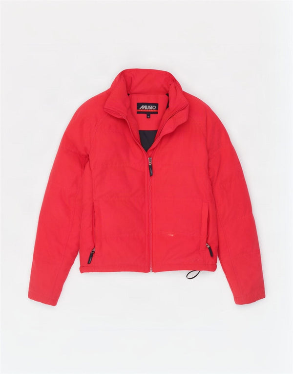 Musto Chaqueta Acolchada Extragrande para Mujer UK 10 Small Poliéster Rojo