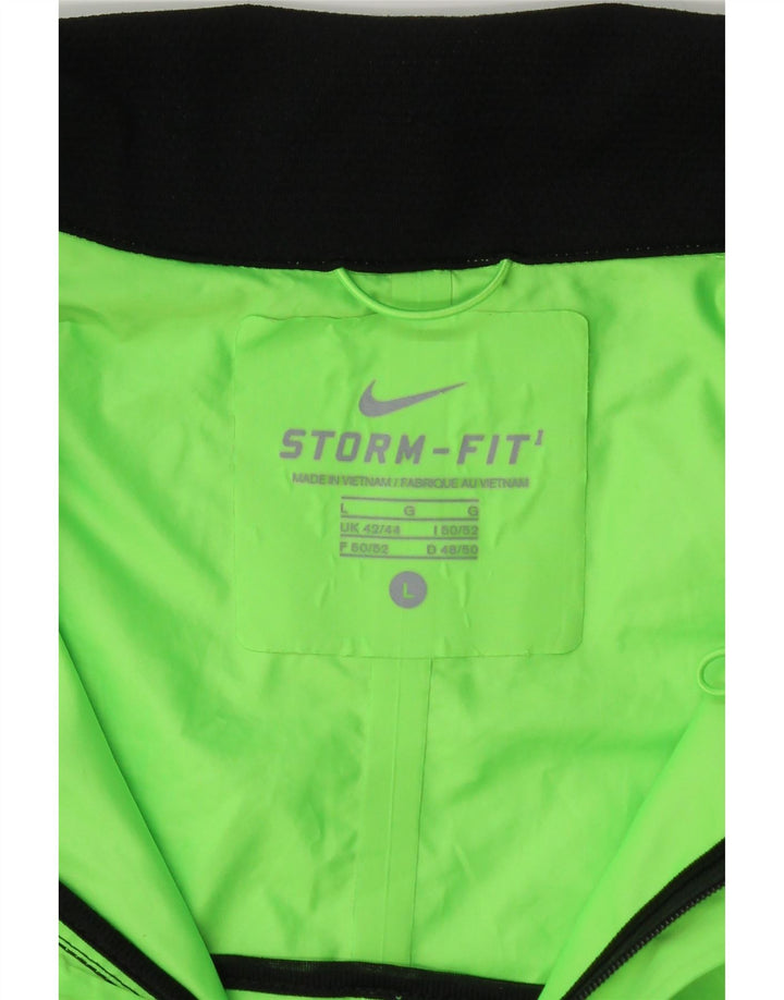 NIKE Mens Storm-Fit Rain Jacket UK 42/44 Large Green Polyester