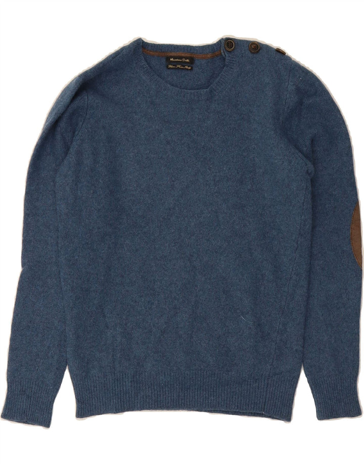 MASSIMO DUTTI Womens Crew Neck Jumper Sweater UK 8 Small Navy Blue Wool Vintage Massimo Dutti and Second-Hand Massimo Dutti from Messina Hembry 