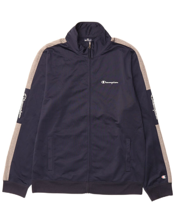 Champion Herre grafisk træningsdragt Topjakke XL Navy Blue Colourblock