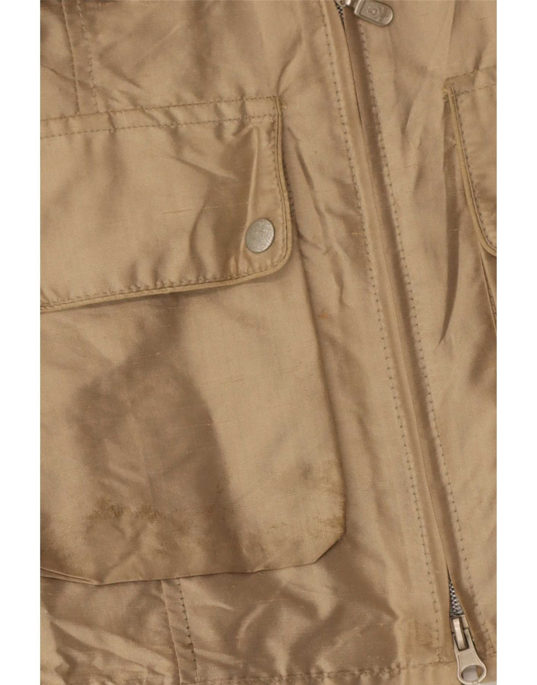 Belstaff Womens Utility Jacket IT 42 Medium Beige Silk