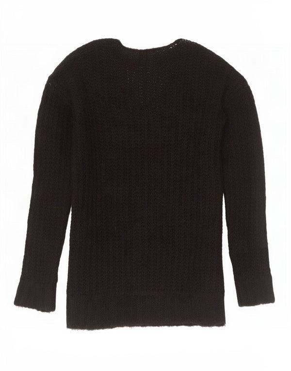 Maglione Zara da donna con scollo a V UK 14 acrilico nero medio