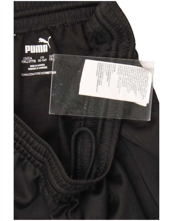 PUMA Boys Tracksuit Trousers 15-16 Years 2XL Black Polyester Vintage Puma and Second-Hand Puma from Messina Hembry 
