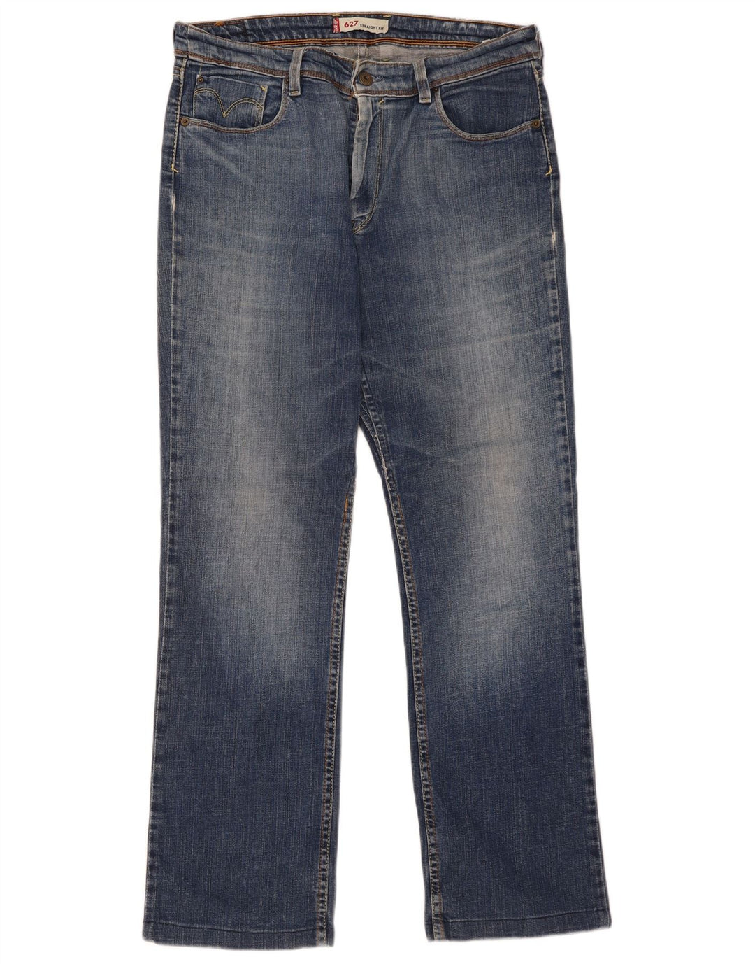Levi's Womens 627 Straight Jeans W34 L30 Blue Cotton