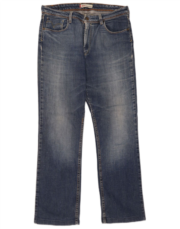 Levi's Womens 627 Straight Jeans W34 L30 Blue Cotton