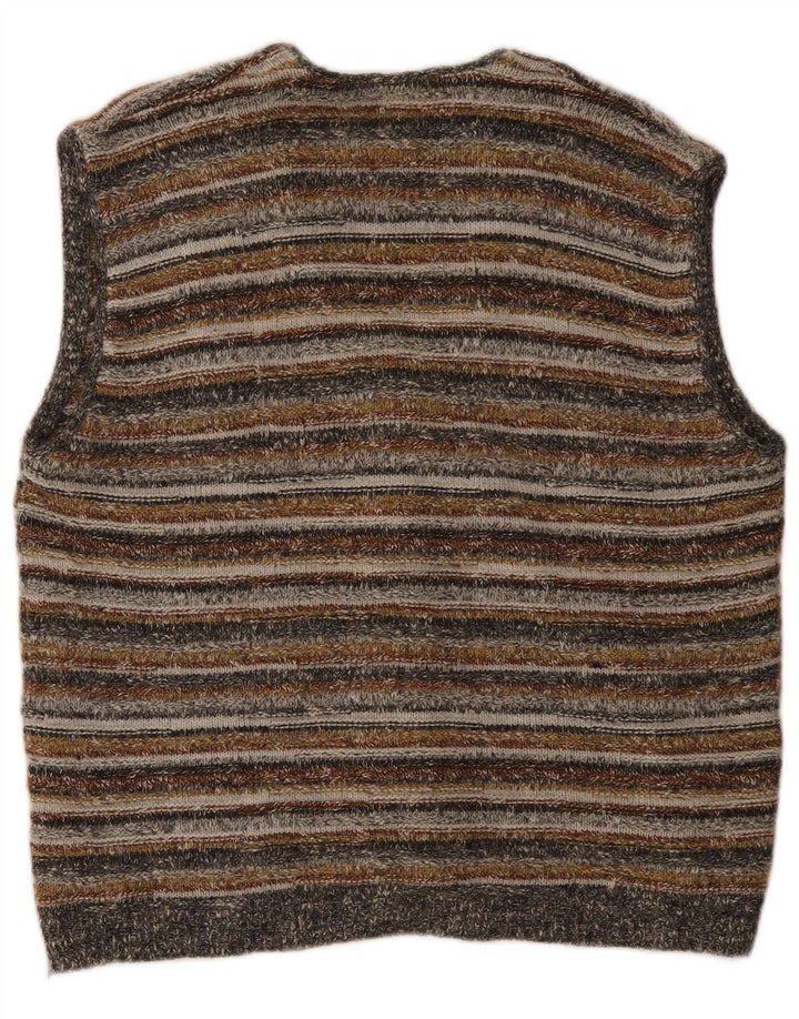 St. Bernard Herren-Cardigan, ärmellos, groß, mehrfarbig, gestreift