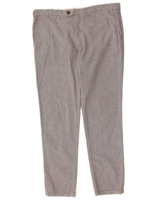 Мужские узкие костюмные брюки Zara EU 46 XL W36 L30, серый пятнистый хлопок