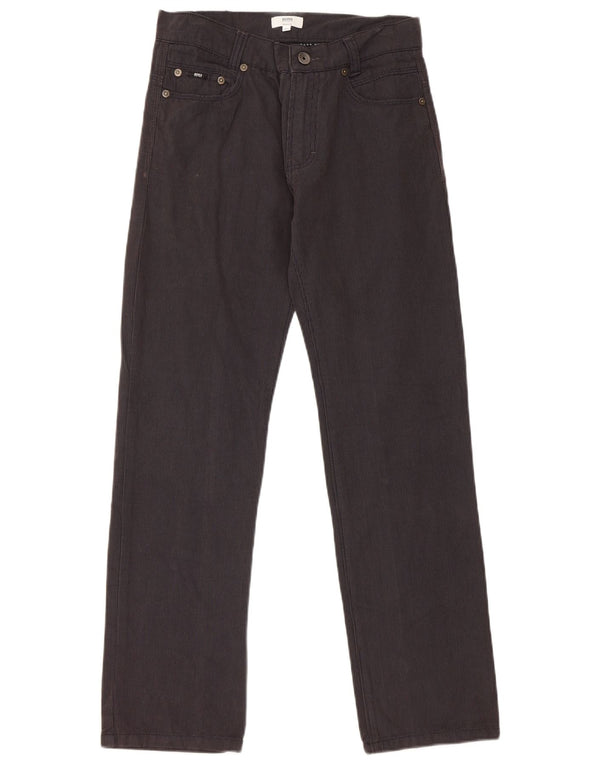 Pantaloni casual dritti da ragazzo Hugo Boss 13-14 anni W28 L28 cotone nero