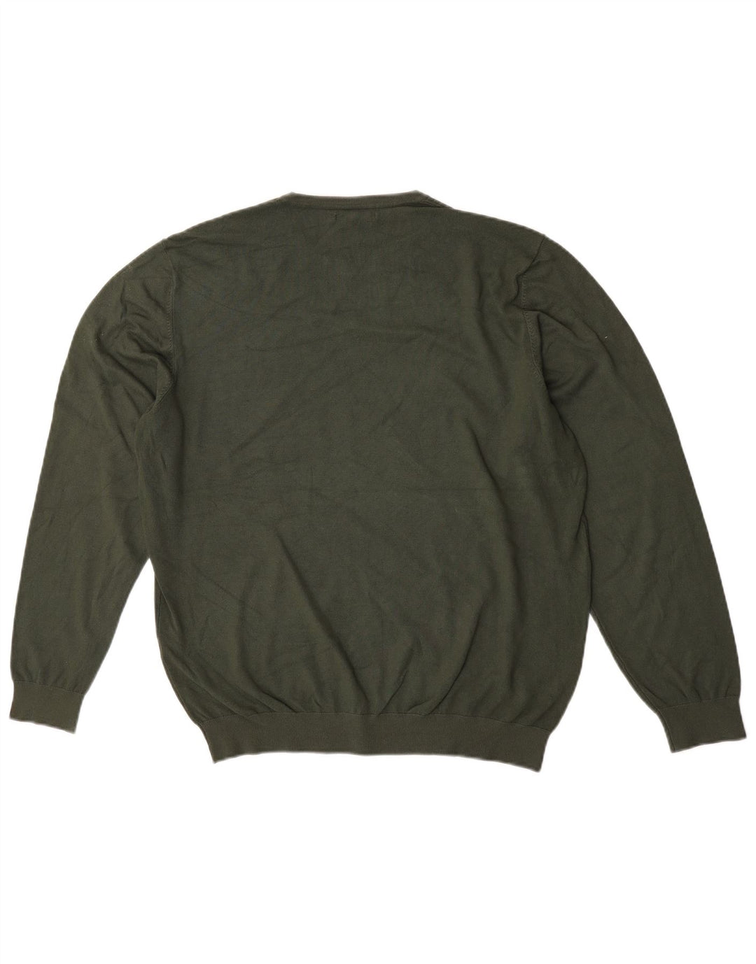 Zara Mens Crew Neck Jumper Sweater Large Khaki Viscose
