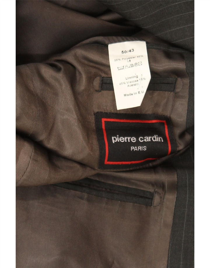 PIERRE CARDIN Mens 3 Button Blazer Jacket IT 50 Large Black Pinstripe Vintage Pierre Cardin and Second-Hand Pierre Cardin from Messina Hembry 
