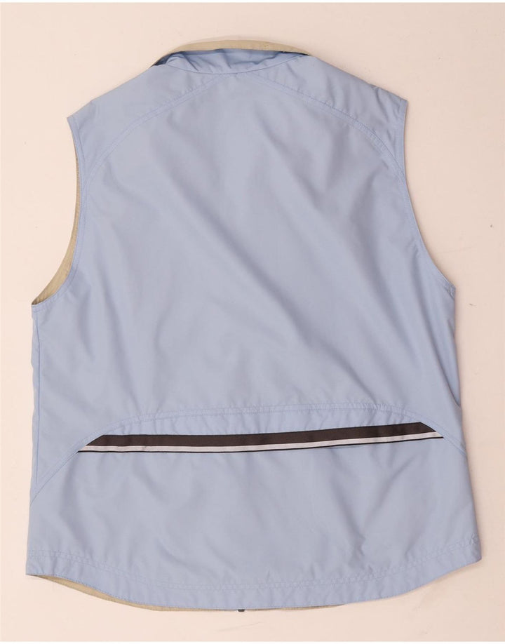 Vintage Womens Sleeveless Tracksuit Top Jacket IT 42 Medium Blue Polyester