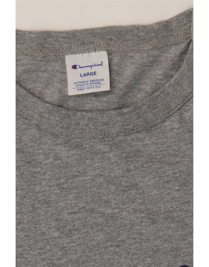 Champion Mens Graphic T-Shirt Top Large Grey Flecked