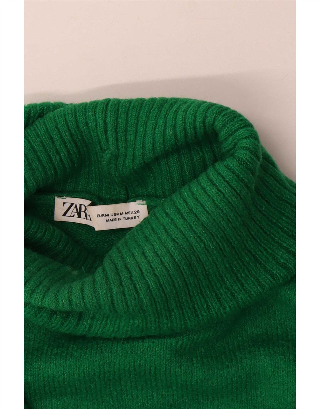Zara Womens Oversized Roll Neck Jumper Sweater UK 14 Medium Green