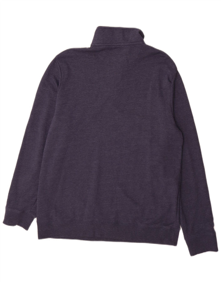 Chaps Mens Zip Neck Sweatshirt Jumper XL Navy Blue Cotton