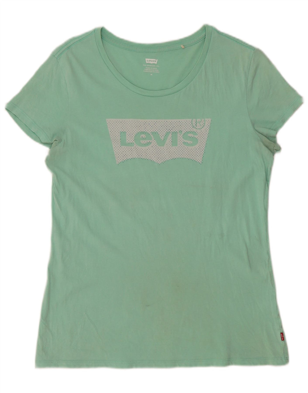 LEVI'S Womens Graphic T-Shirt Top UK 12 Medium Green