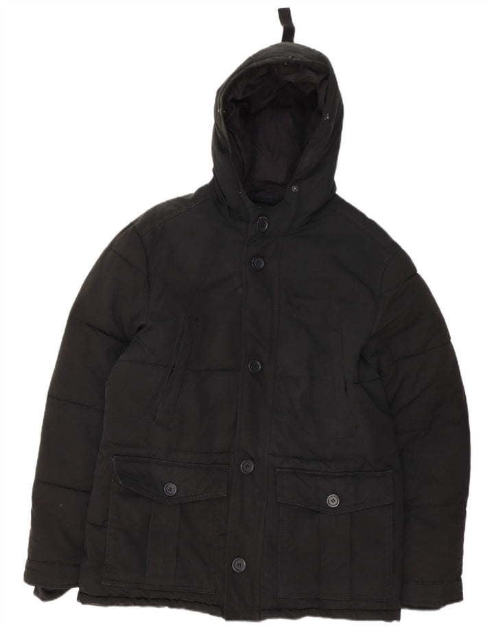 Jachetă căptușită cu glugă pentru bărbați Zara UK 38 Medium Black