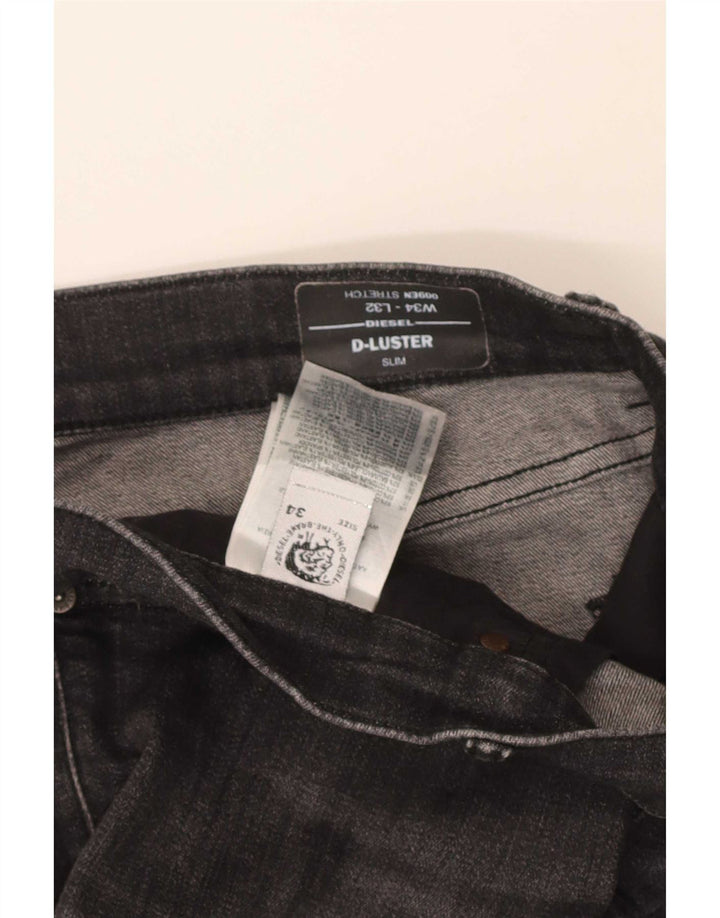 Jeans slim da uomo D-Luster Diesel W34 L32 cotone nero