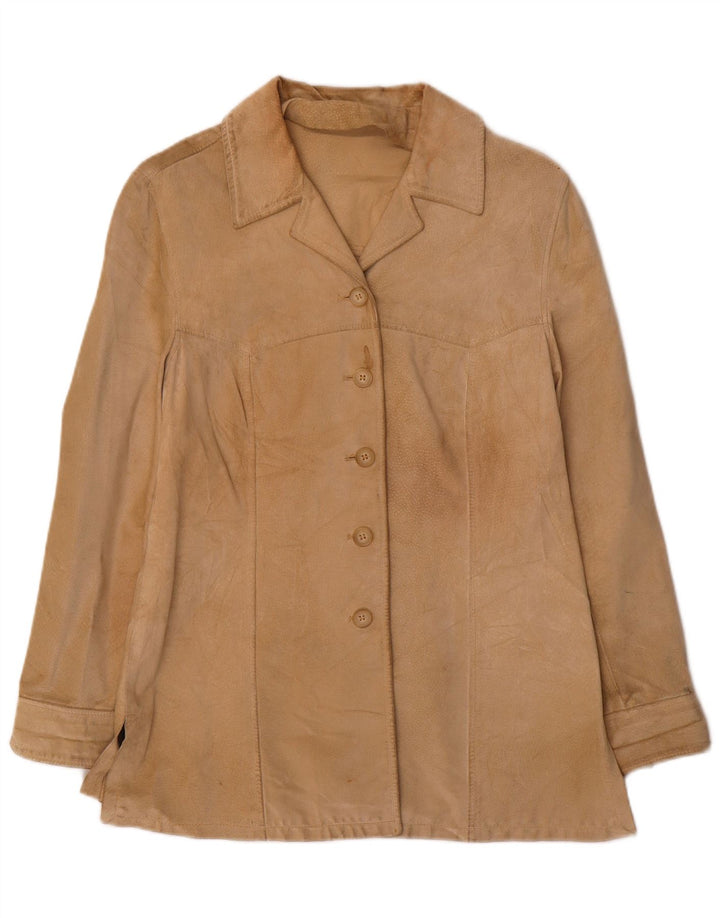 i Blues Damen Wildlederjacke UK 16 Large Beige Leder