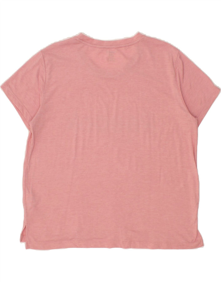 REEBOK Womens Graphic T-Shirt Top UK 14 Large Pink Polyester Vintage Reebok and Second-Hand Reebok from Messina Hembry 