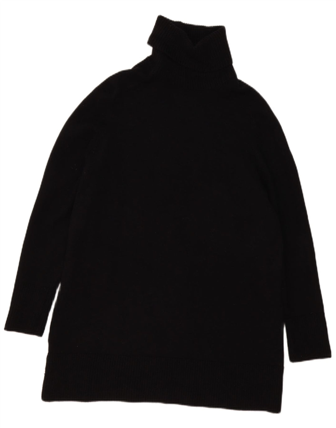 Zara Womens Oversized Roll Neck Jumper Sweater UK 10 Small Black Viscose