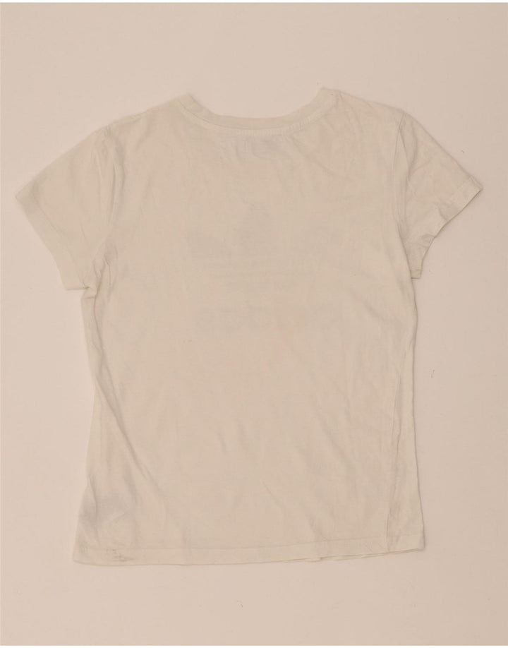 ADIDAS Womens Graphic T-Shirt Top EU 38 Medium  White Cotton Vintage Adidas and Second-Hand Adidas from Messina Hembry 
