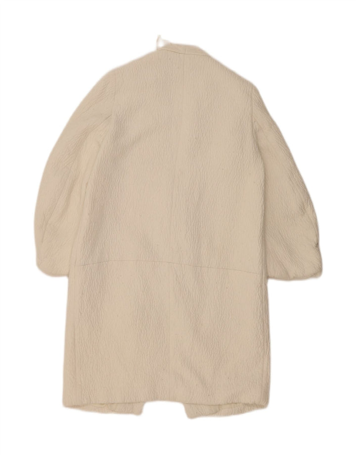 Zara Womens Overcoat UK 14 Medium Off White Polyester