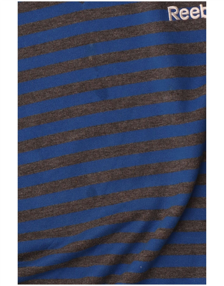 REEBOK Felpa da uomo Maglione piccolo in cotone a righe blu