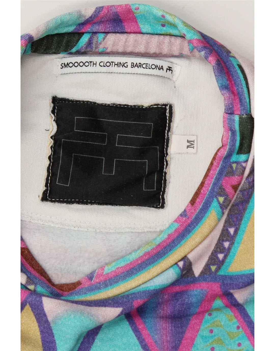 Sweter damski w stylu vintage, UK 14, średni, wielokolorowy, geometryczny