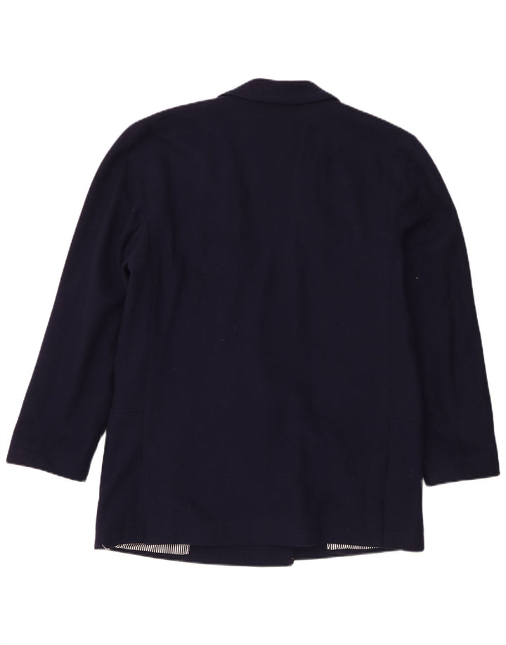 Vintage Womens Double Breasted Blazer Jacket IT 46 Large Navy Blue