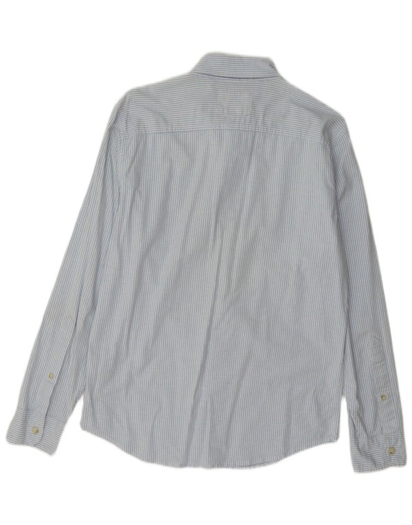 Camicia Hollister da uomo piccola in cotone gessato blu