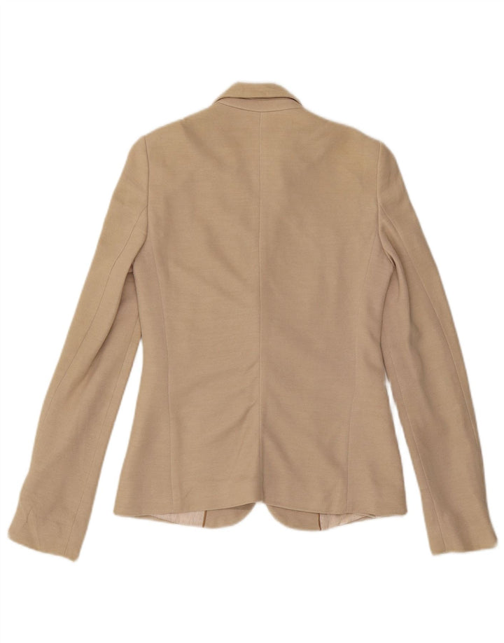 MASSIMO DUTTI Damska marynarka zapinana na 1 guzik EU 36 XS, beżowa wiskoza