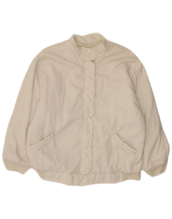 Giubbotto bomber oversize da donna vintage UK 18 XL bianco