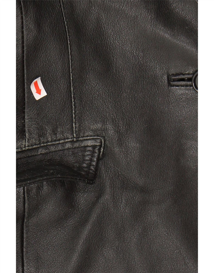 PARAGON Womens Leather Jacket UK 14 Medium Black Leather