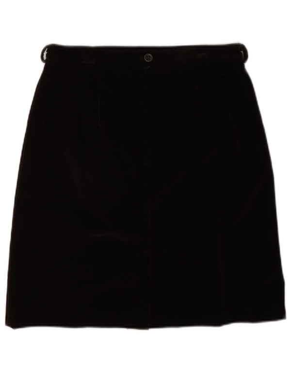 Prisma Womens Velvet A-Line Nederdel UK 10 Small W26 Black Acryl