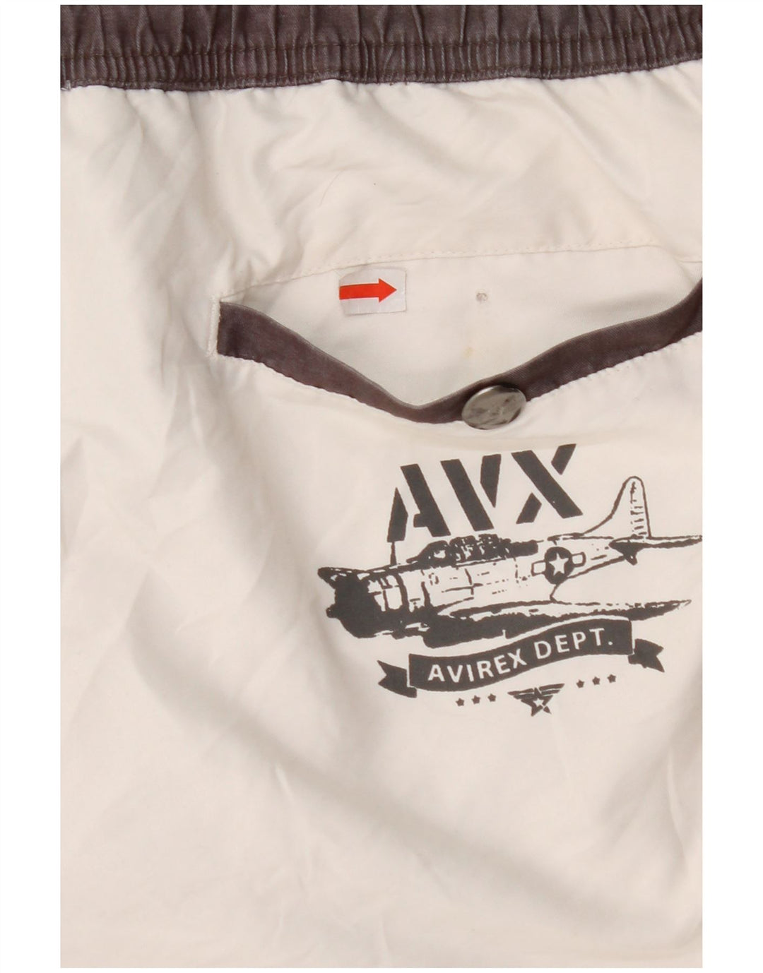 AVIREX Mens Graphic Swimming Shorts XL White Polyester