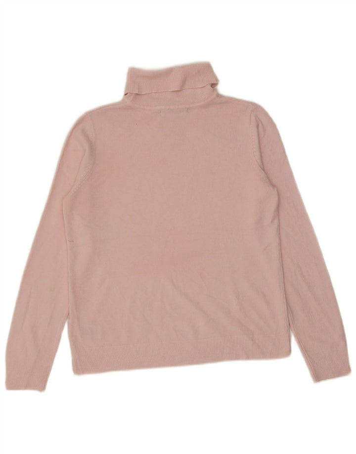 Marks & Spencer Womens Roll Neck Jumper Sweater UK 12 Medium Pink Acrylic