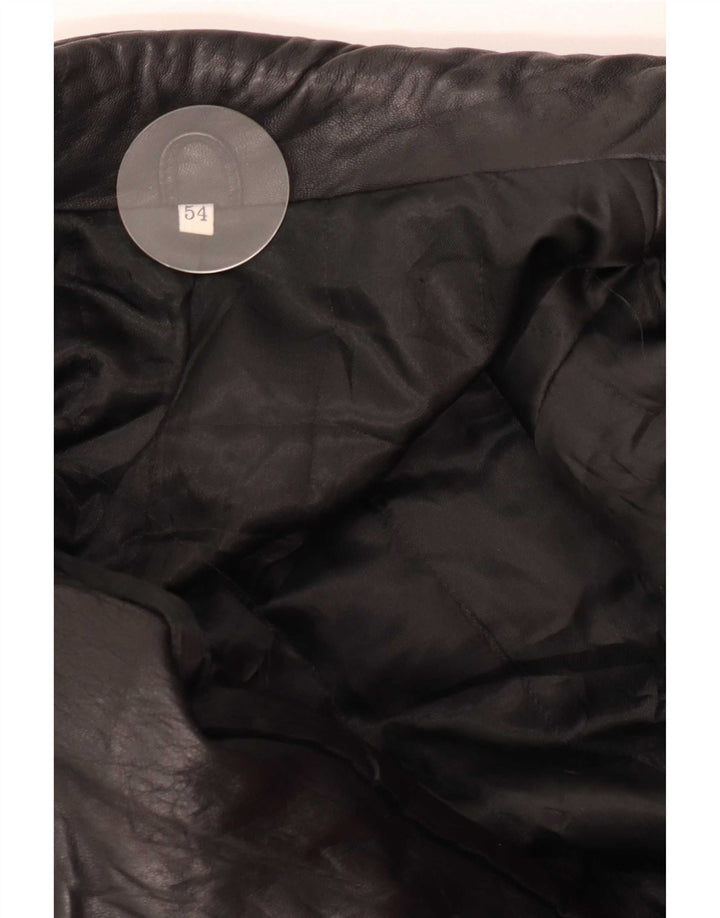 veste en cuir homme vintage IT 54 2XL Noir