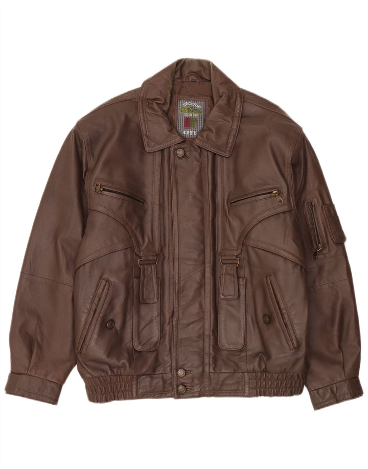 Vintage herre læderjakke IT 48 Medium Brun