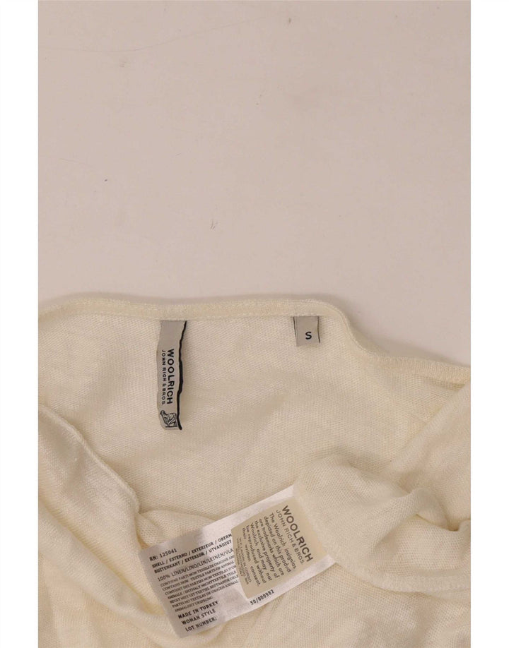 Woolrich Womens 3/4 ærmet oversized off Shoulder Top UK 10 Small White