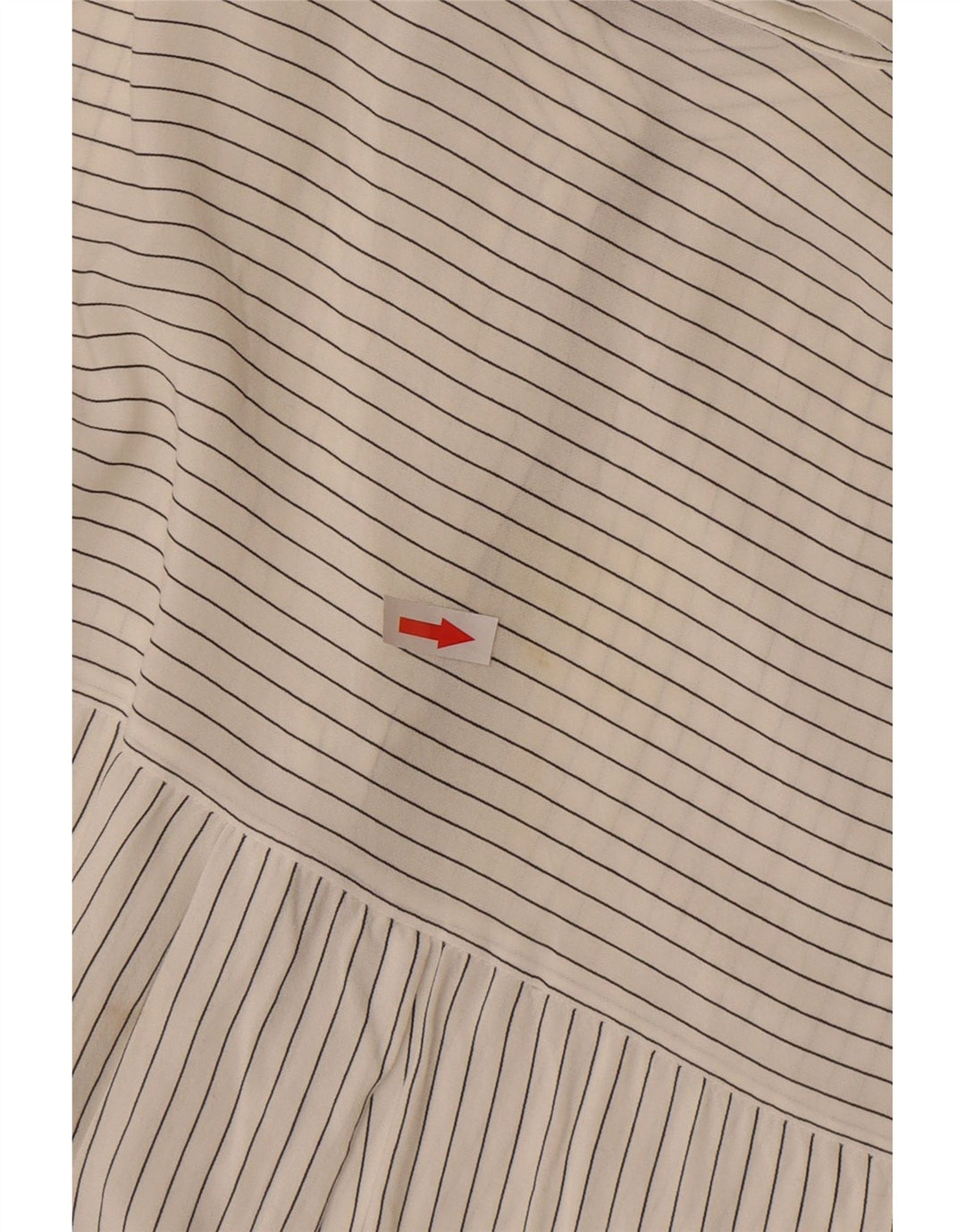 Zara Womens See Through Pullover Shirt UK 16 Large Off White Striped