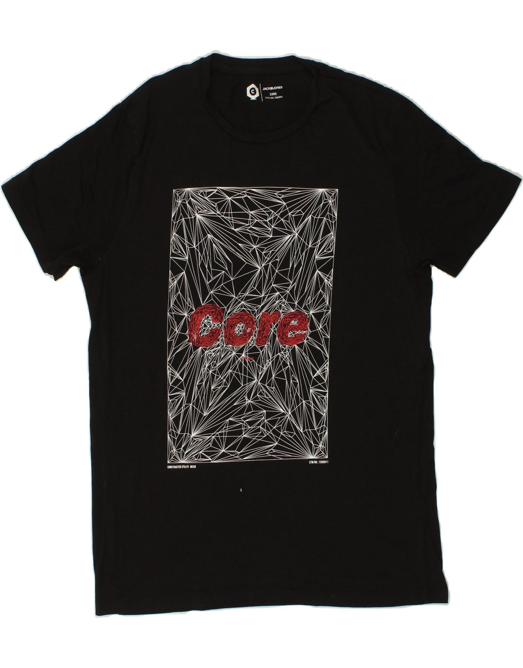 JACK & JONES Mens Graphic T-Shirt Top Medium Black Cotton Vintage Jack & Jones and Second-Hand Jack & Jones from Messina Hembry 